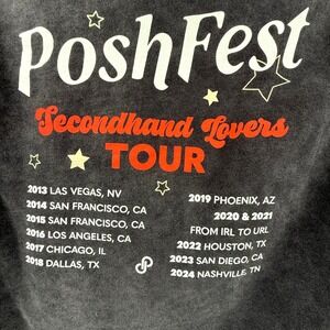 Lane Seven PoshFest Secondhand Lovers Tour Graphic Large Hoodie Charcoal Gray